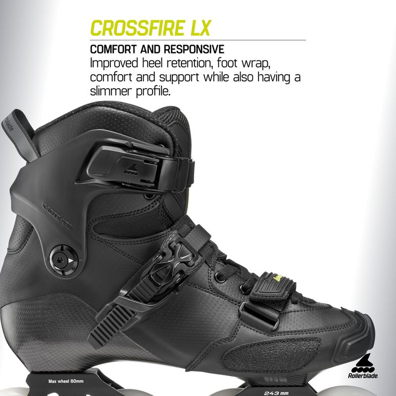 Férfi görkorcsolya Rollerblade Crossfire LX black/lime 10
