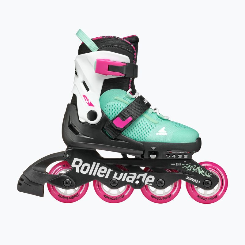 Rollerblade Microblade XT Jr gyermek görkorcsolya fekete/tengerzöld 3
