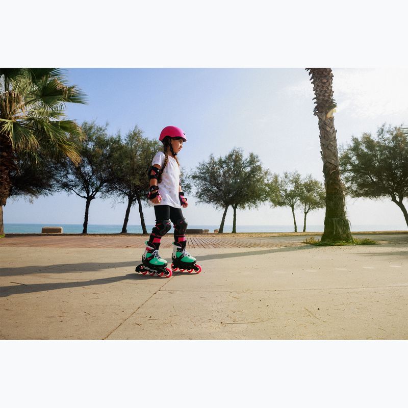 Rollerblade Microblade XT Jr gyermek görkorcsolya fekete/tengerzöld 10