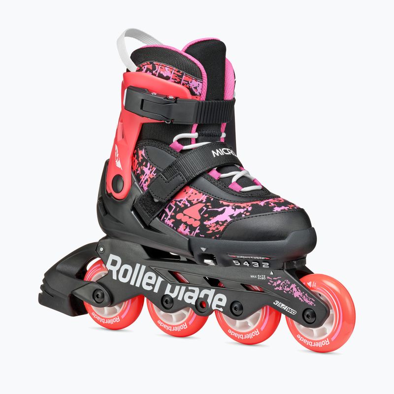 Rollerblade Microblade SL Jr gyermek görkorcsolya fekete/korall színű
