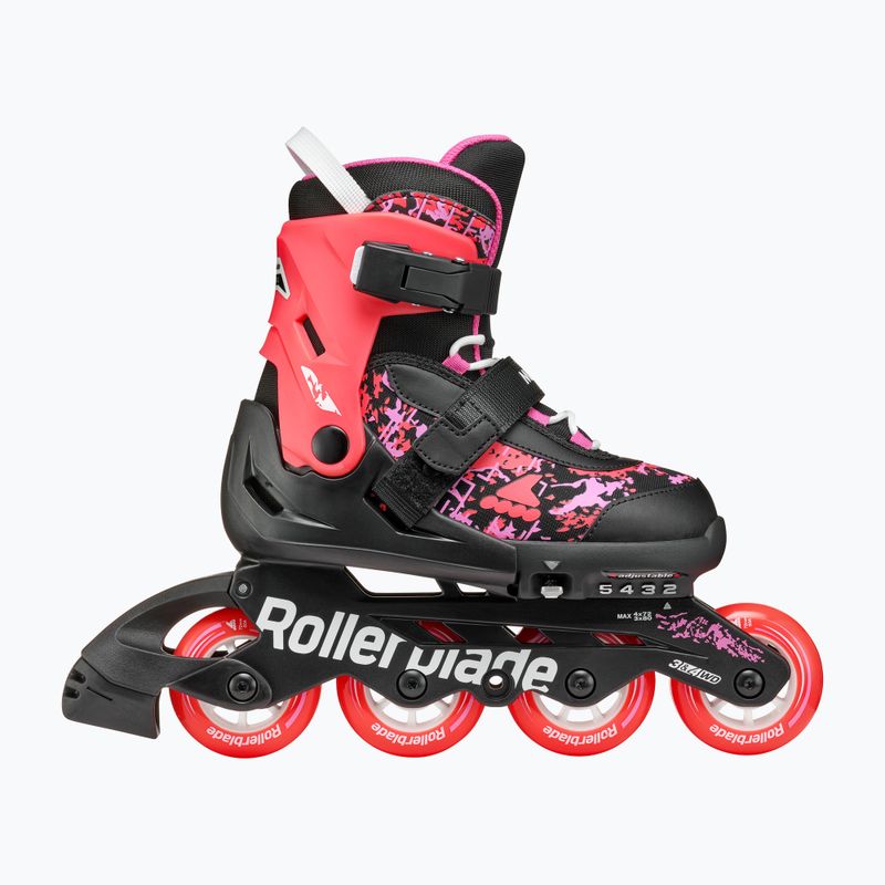 Rollerblade Microblade SL Jr gyermek görkorcsolya fekete/korall színű 3