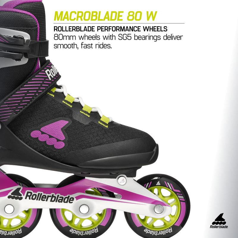 Női görkorcsolya Rollerblade Macroblade 80 W black/dark fuchsia 8