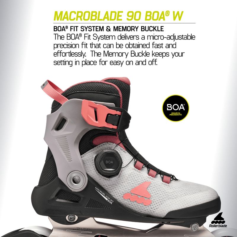 Női görkorcsolya Rollerblade Macroblade 90 Boa W grey/amethyst rose 10