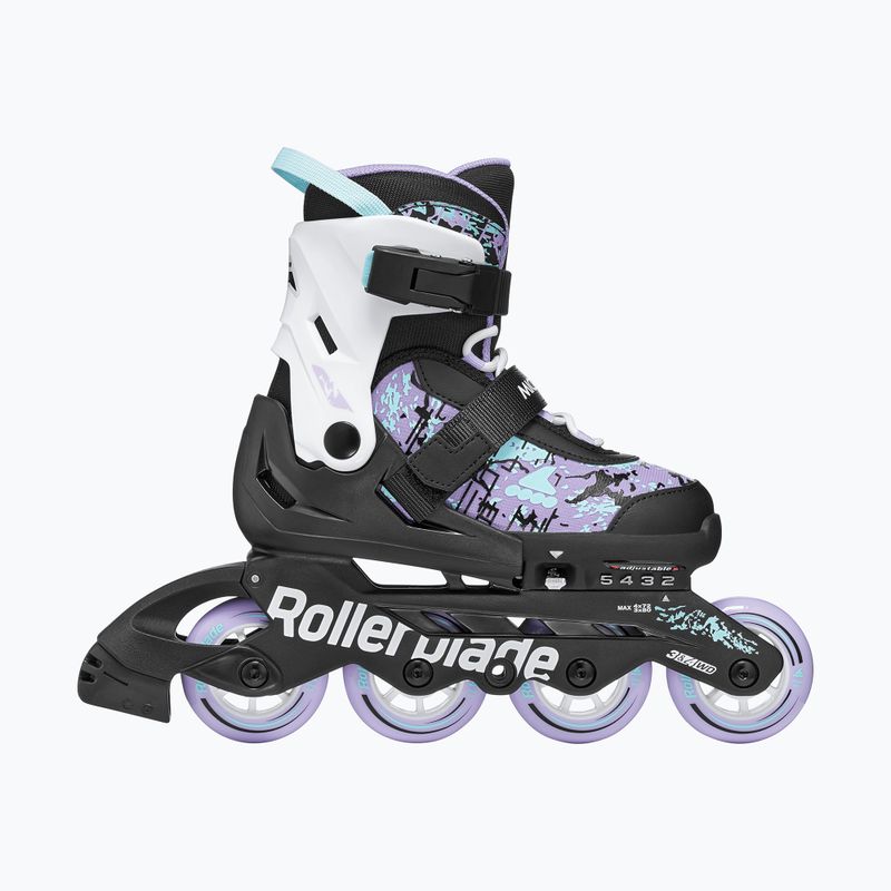 Gyerek görkorcsolya Rollerblade Microblade SL Jr black/lavender/light blue 2