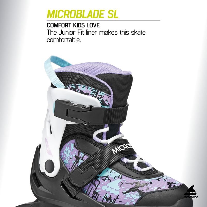 Gyerek görkorcsolya Rollerblade Microblade SL Jr black/lavender/light blue 8