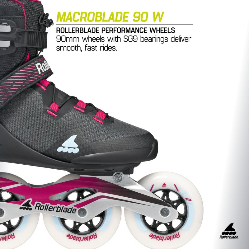 Női görkorcsolya Rollerblade Macroblade 90 W black/burgundy/ocean green 9