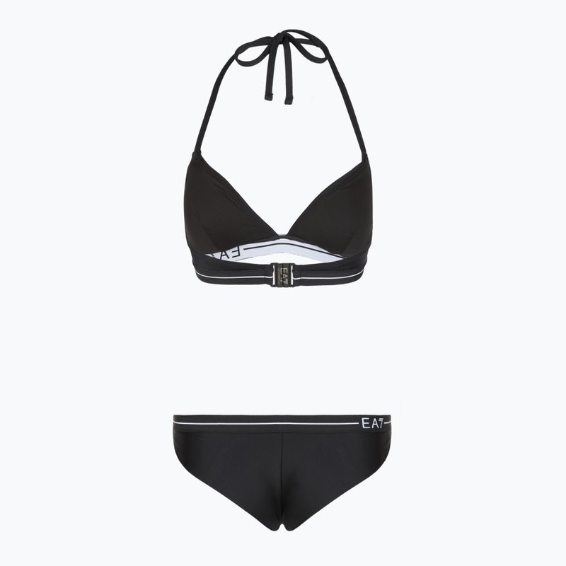 Női kétrészes fürdőruha EA7 Emporio Armani Logo Tape Bikini Háromszög feketében 2