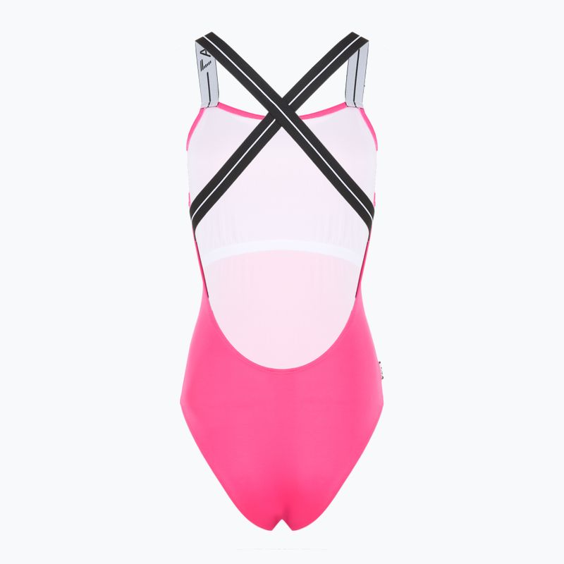 EA7 Emporio Armani Logo Tape One Piece fürdőruha neon rózsaszínű 2
