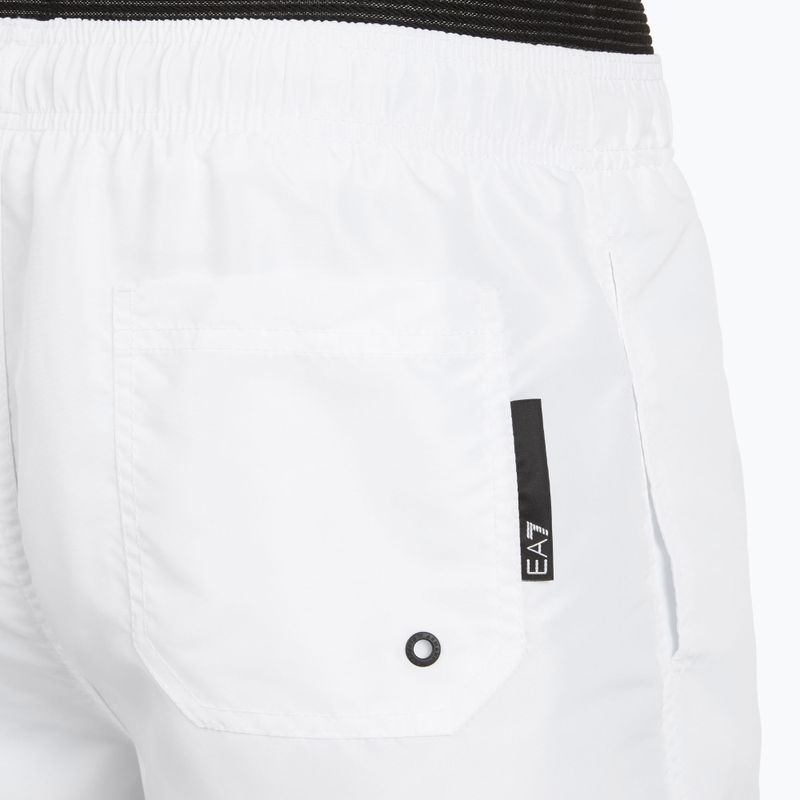 Férfi EA7 Emporio Armani Logo Tape Boxer úszónadrág fehér 4