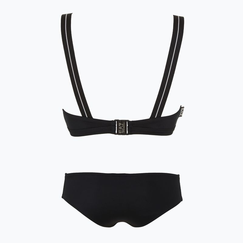 Női kétrészes fürdőruha EA7 Emporio Armani Logo Tape Bikini felső fekete 2