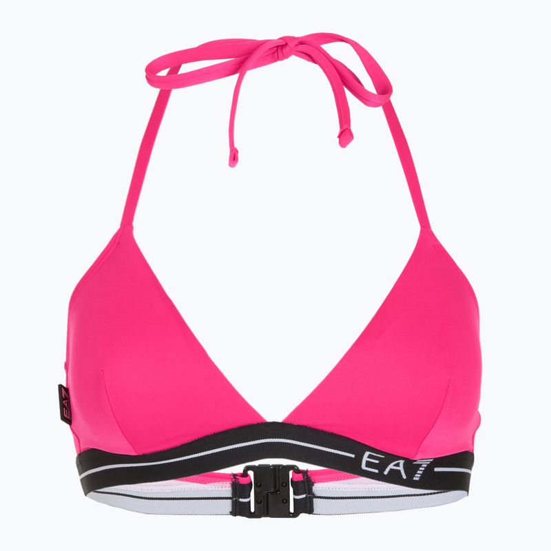Női kétrészes fürdőruha EA7 Emporio Armani Logo Tape Bikini Triangle neon rózsaszín 3