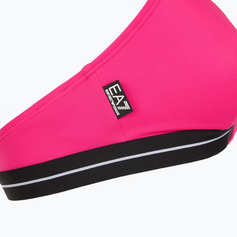 Női kétrészes fürdőruha EA7 Emporio Armani Logo Tape Bikini Triangle neon rózsaszín 5