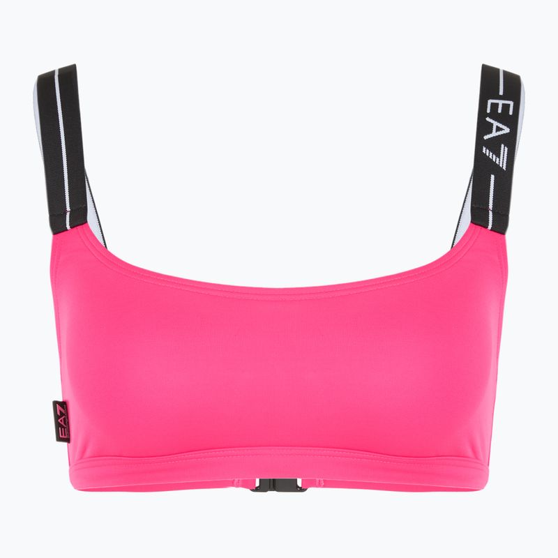 Női kétrészes fürdőruha EA7 Emporio Armani Logo Tape Bikini Top neon rózsaszínű 3