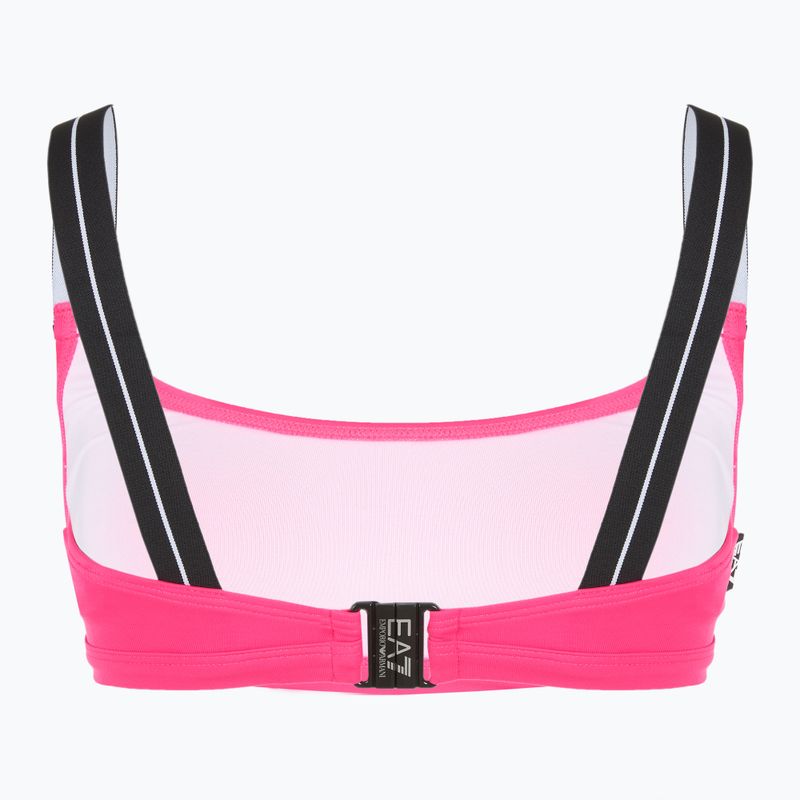 Női kétrészes fürdőruha EA7 Emporio Armani Logo Tape Bikini Top neon rózsaszínű 4
