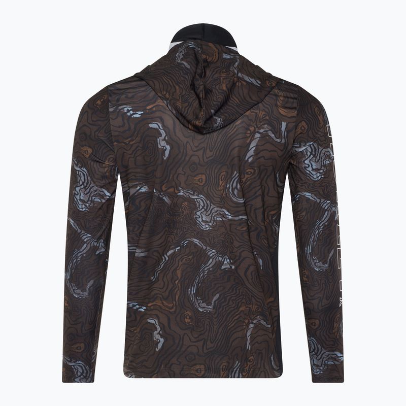 Férfi Hurley H2O-Dri Atticus Moab UPF Hood Hood hosszú ujjú fekete 2