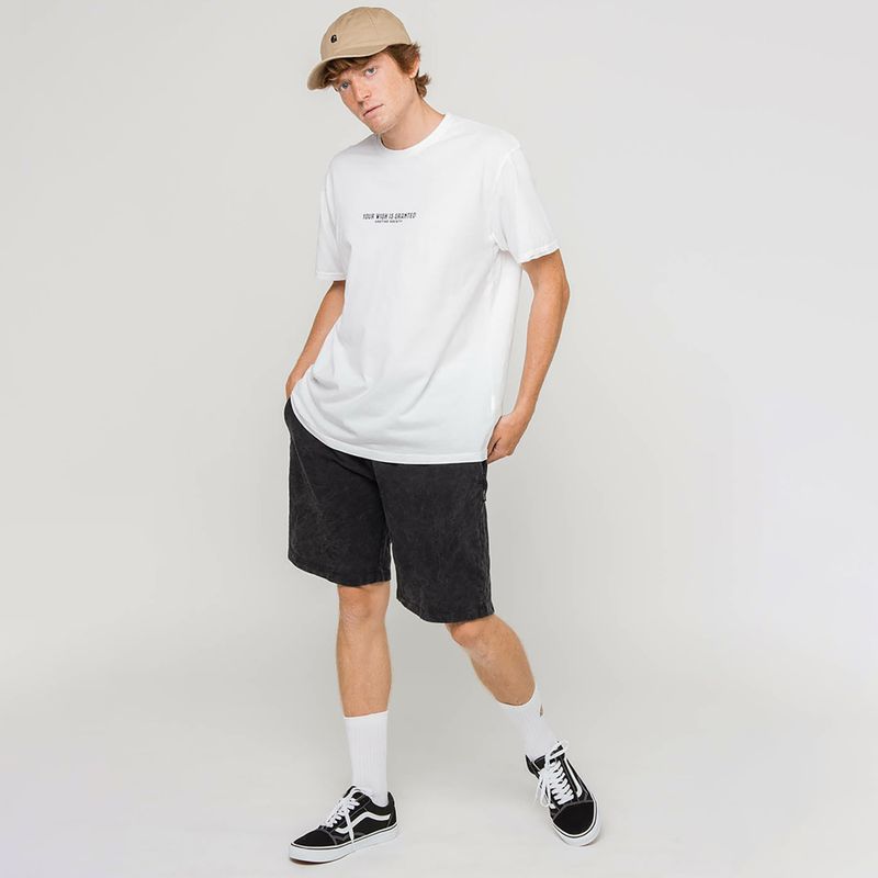 Férfi Kaotiko Bermuda mosott fekete rövidnadrág 2