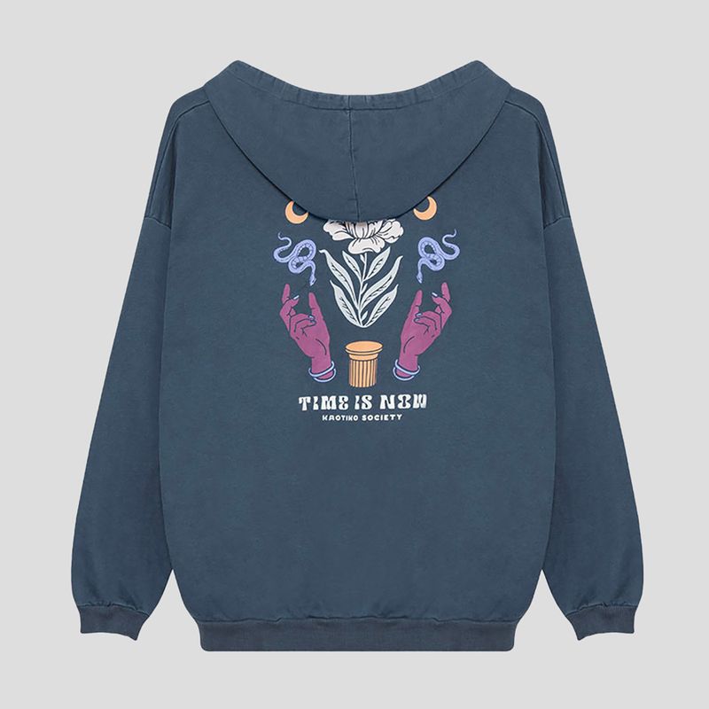 Női pulóver Kaotiko Sud Cap Washed Time is Now tengerészkék 2