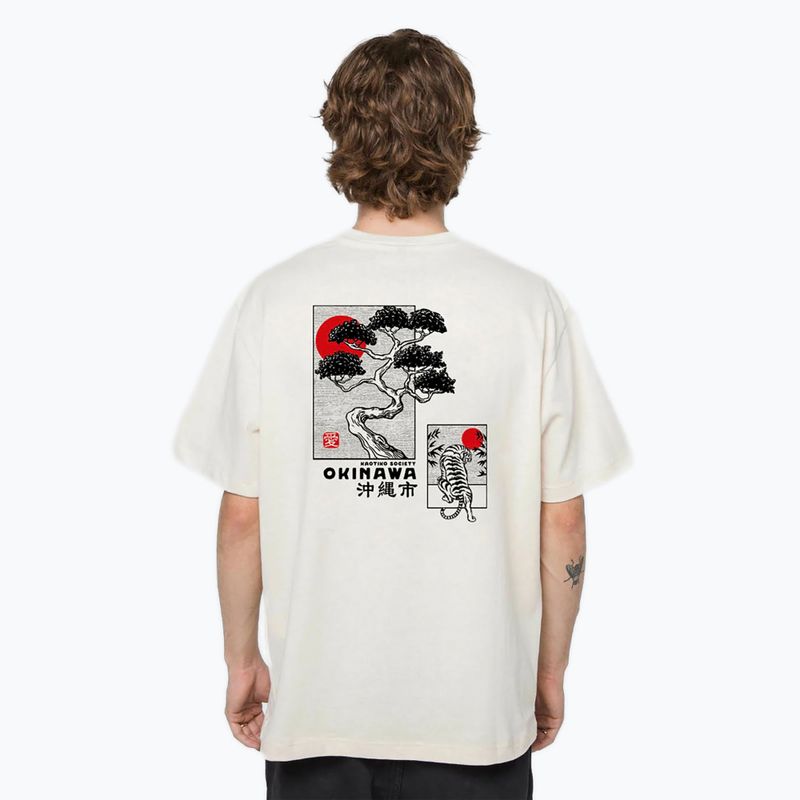 Férfi Kaotiko Washed Okinawa Japan Organic elefántcsont póló 2