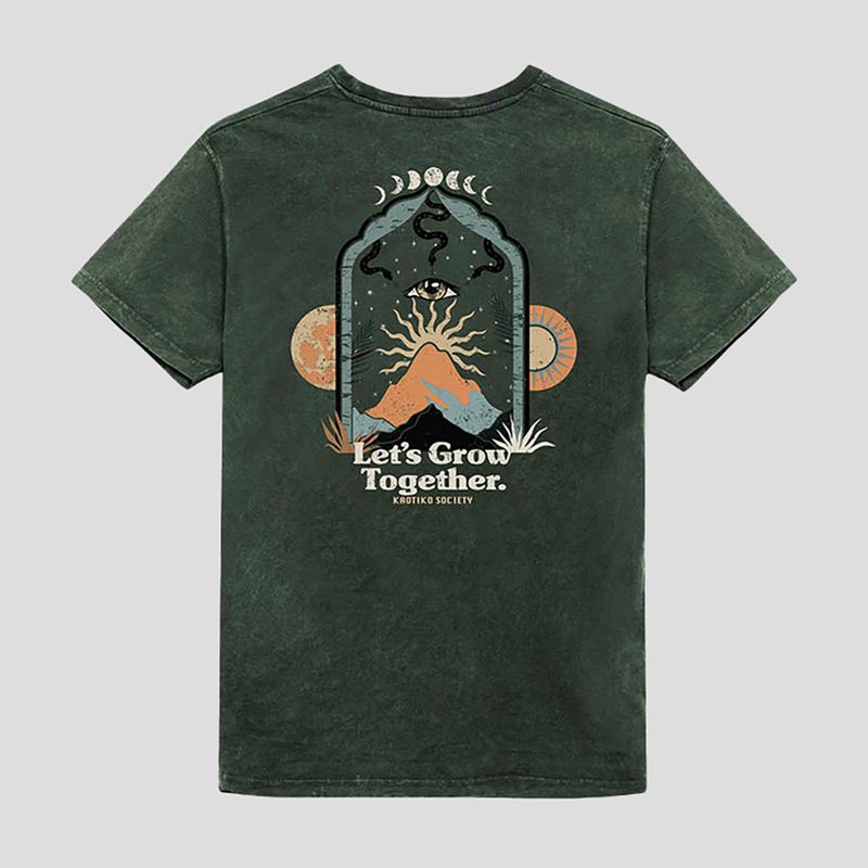 Férfi Kaotiko mosott Let's Grow heura póló 2