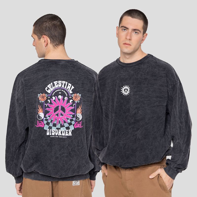 Férfi Kaotiko Washed Celestial Disorder melegítőfelső fekete 3