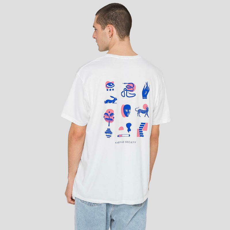 Kaotiko Washed Elements Occult fehér férfi póló 2
