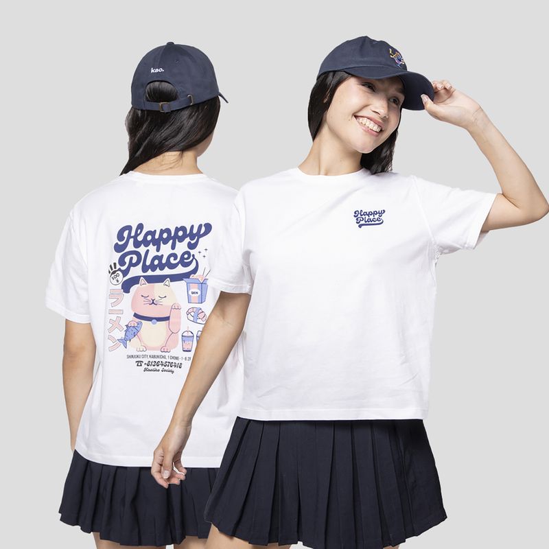 Kaotiko női póló Happy Place fehér 2