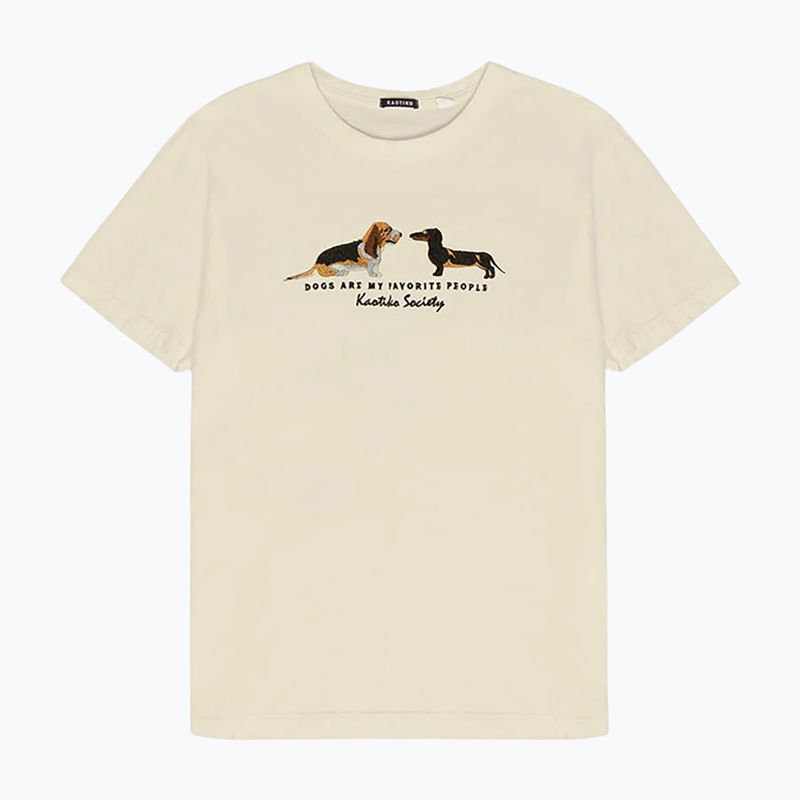 Kaotiko Washed Puppies férfi póló elefántcsont színben