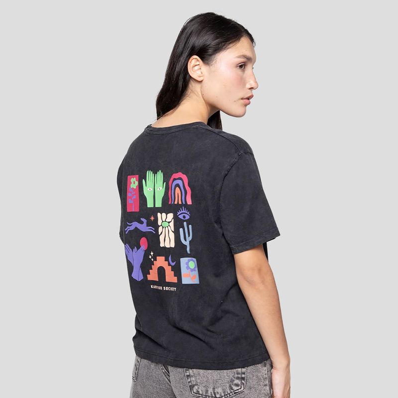 Női Kaotiko M/C mosott Sonora fekete póló 3