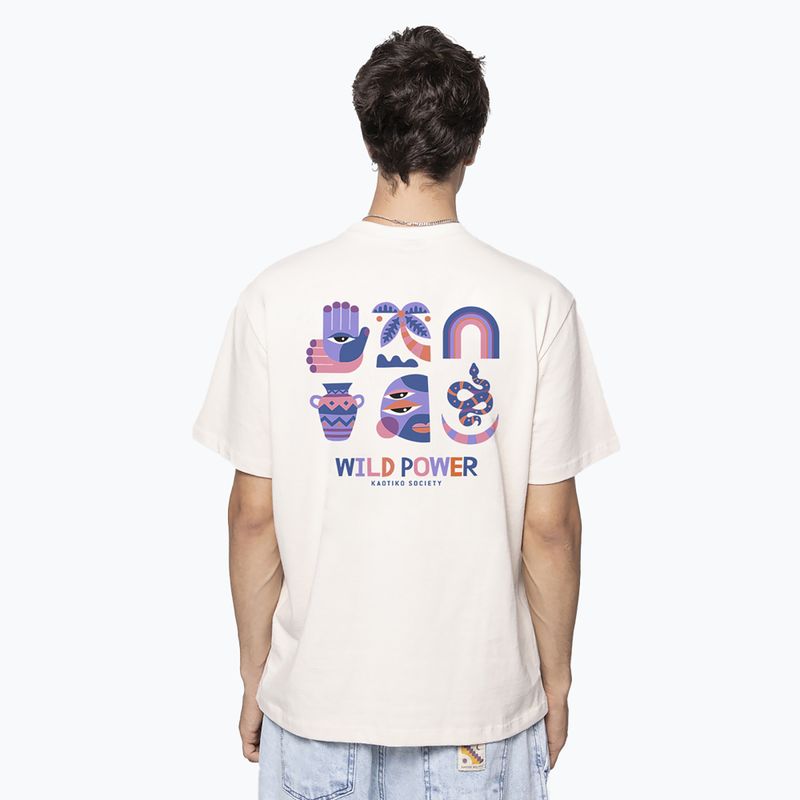Férfi Kaotiko M / C Wild Power Organic Cotton Organic Cotton elefántcsont póló 2