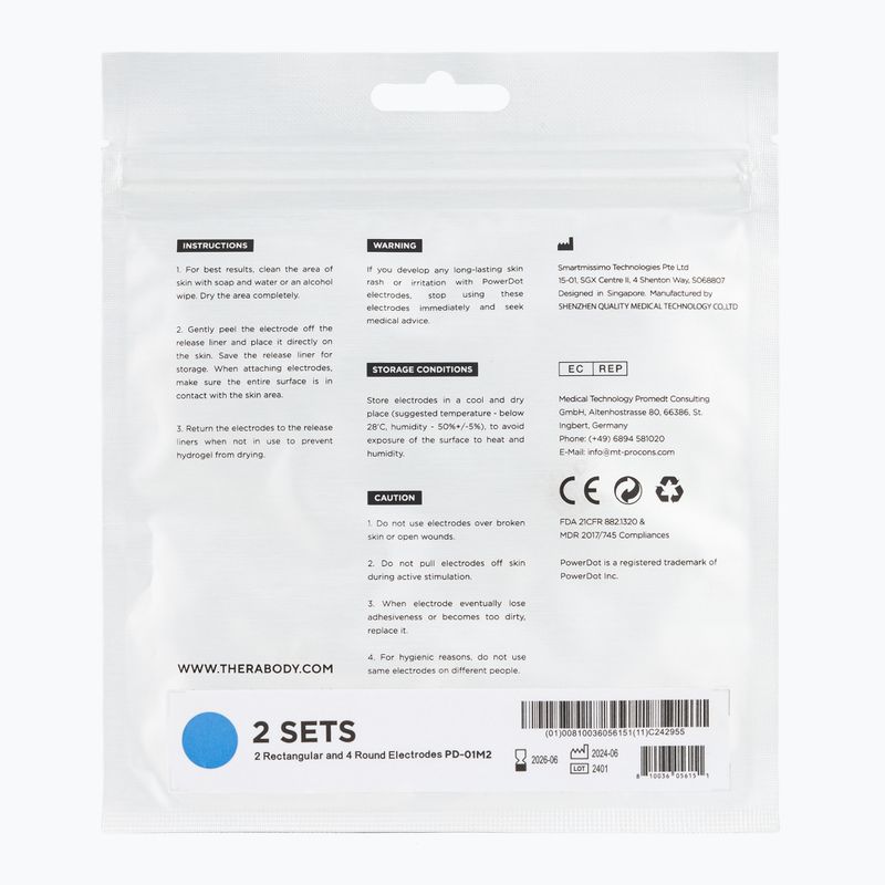 Védők Therabody PowerDot Elektrody 2.0 Pad 6 szt. blue 2
