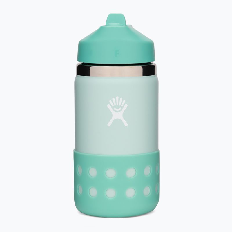 Hydro Flask széles szájú, szalmaszíves fedéllel és bakanccsal ellátott 355 ml-es termikus palack Dew W12BSWBB441