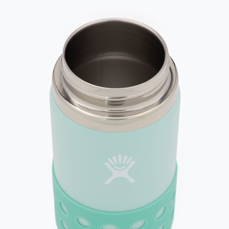 Hydro Flask széles szájú, szalmaszíves fedéllel és bakanccsal ellátott 355 ml-es termikus palack Dew W12BSWBB441 5