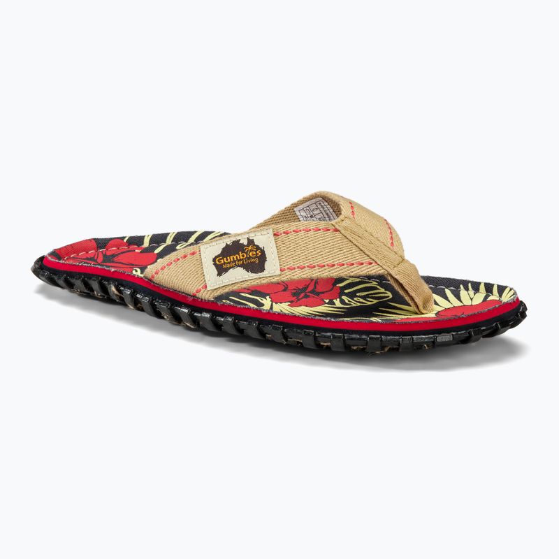 Flip-flop papucs Gumbies Islander denim hibiscus