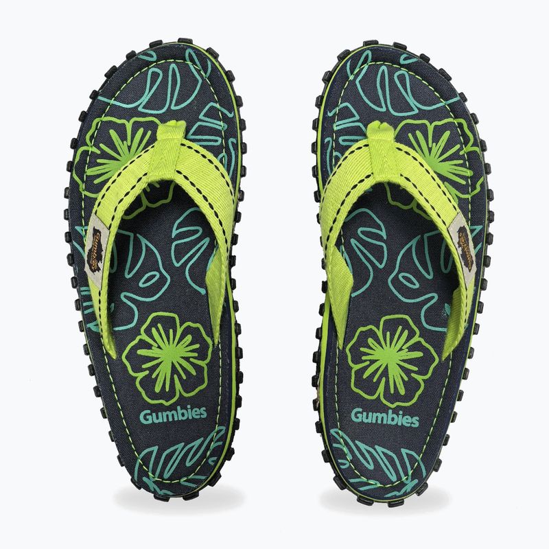 Flip-flopok Gumbies Islander lime hibiscus 4