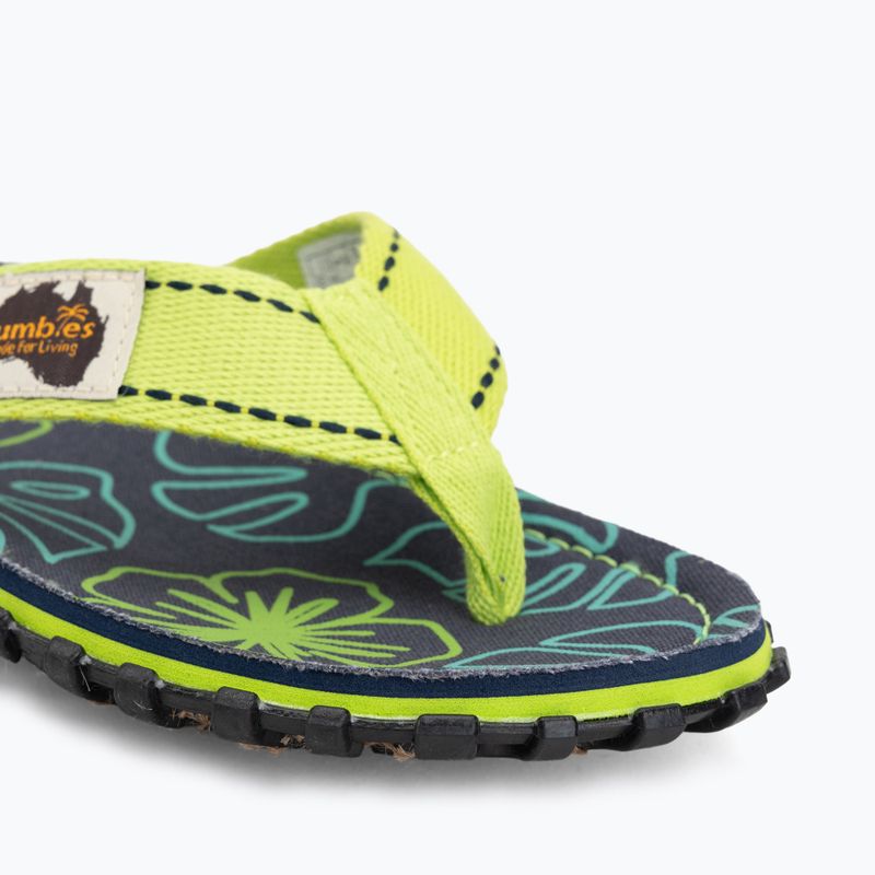 Flip-flopok Gumbies Islander lime hibiscus 7