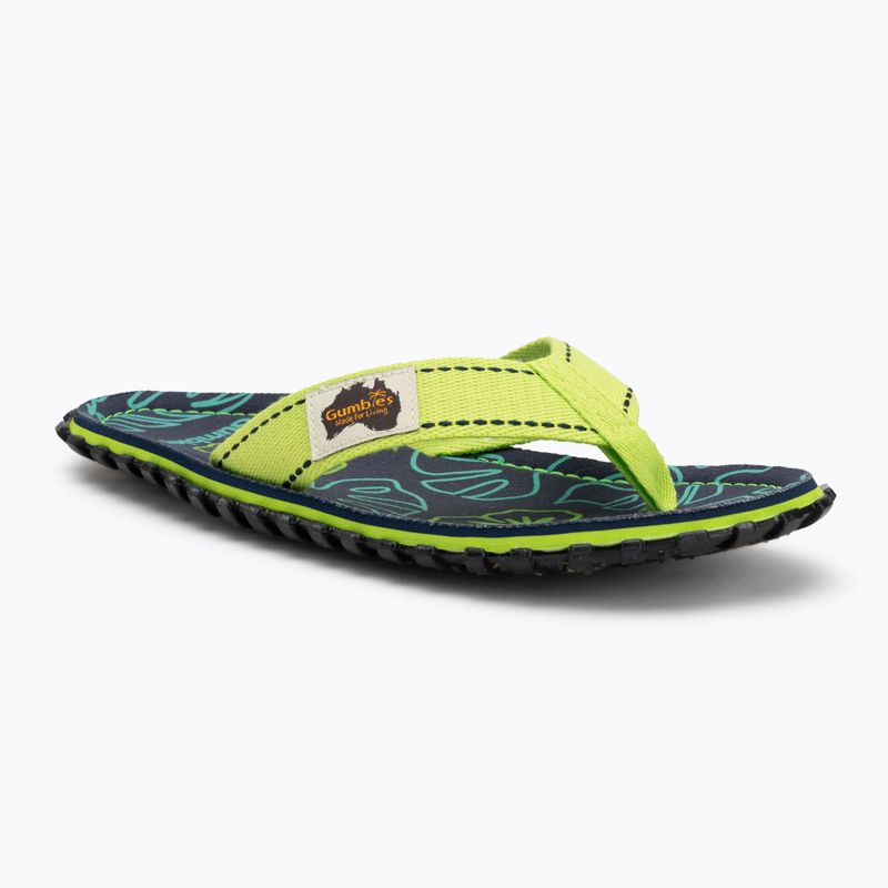 Gumbies Islander lime hibiszkuszos flip flopok