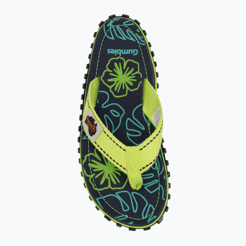 Gumbies Islander lime hibiszkuszos flip flopok 5