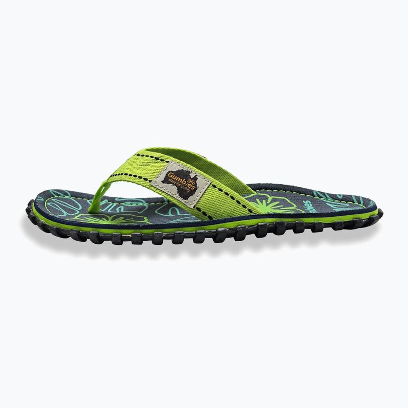 Gumbies Islander lime hibiszkuszos flip flopok 2