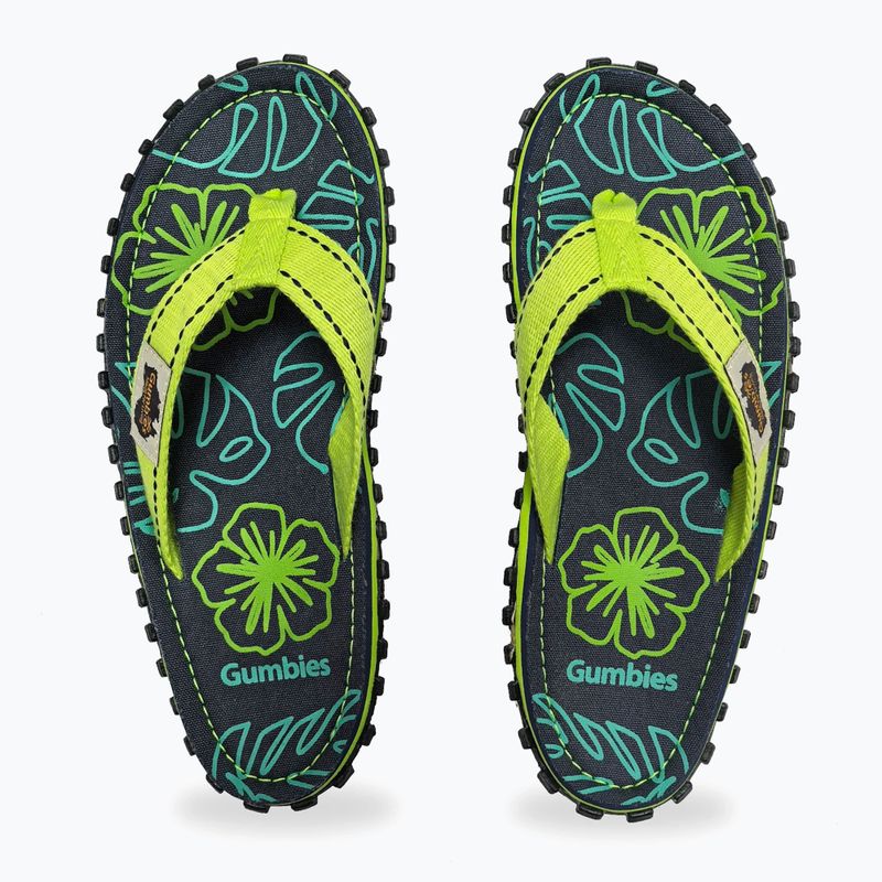 Gumbies Islander lime hibiszkuszos flip flopok 3