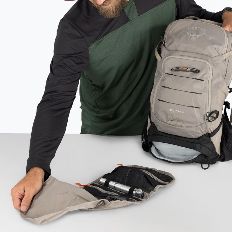 Osprey Raptor 14 kerékpáros hátizsák + 2,5 literes tartály szürke lábazati szürke 10