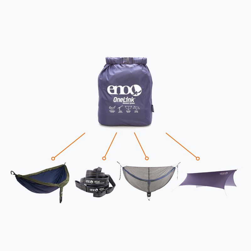ENO OneLink System függőágy túrázáshoz navy/oliva színben 7