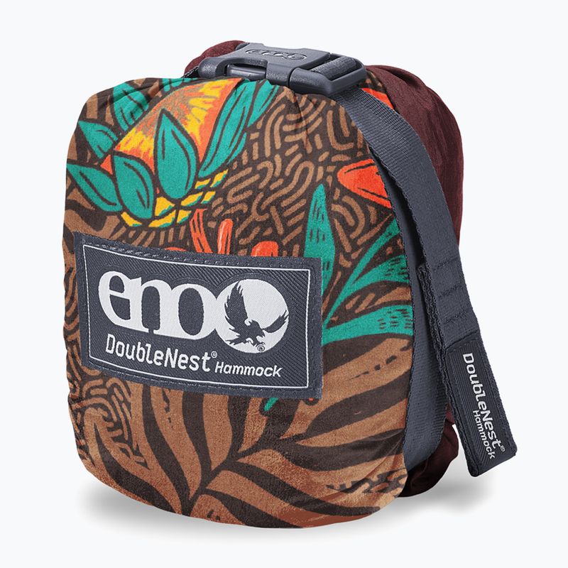 ENO DoubleNest Print tropic/merlot túrázó függőágy 5