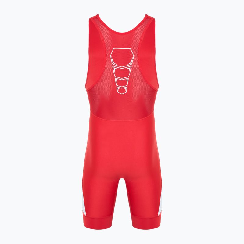 Férfi Nike Grappler Elite Singlet skarlát/fehér kezeslábas 2