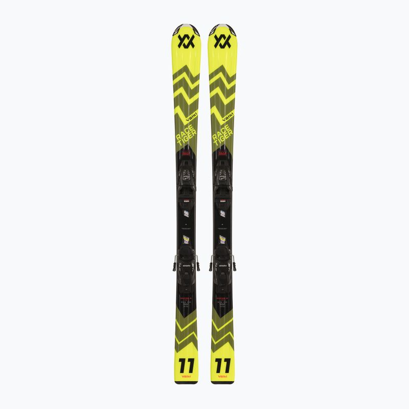 Gyermek lesiklás Völkl Racetiger Jr sárga + kötés 4.5 VMotion Jr 100-120 cm sárga