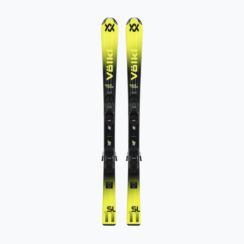Gyerek síléc Völkl Racetiger Jr Yellow + kötések 4.5 VMotion Jr 100-120 cm Black