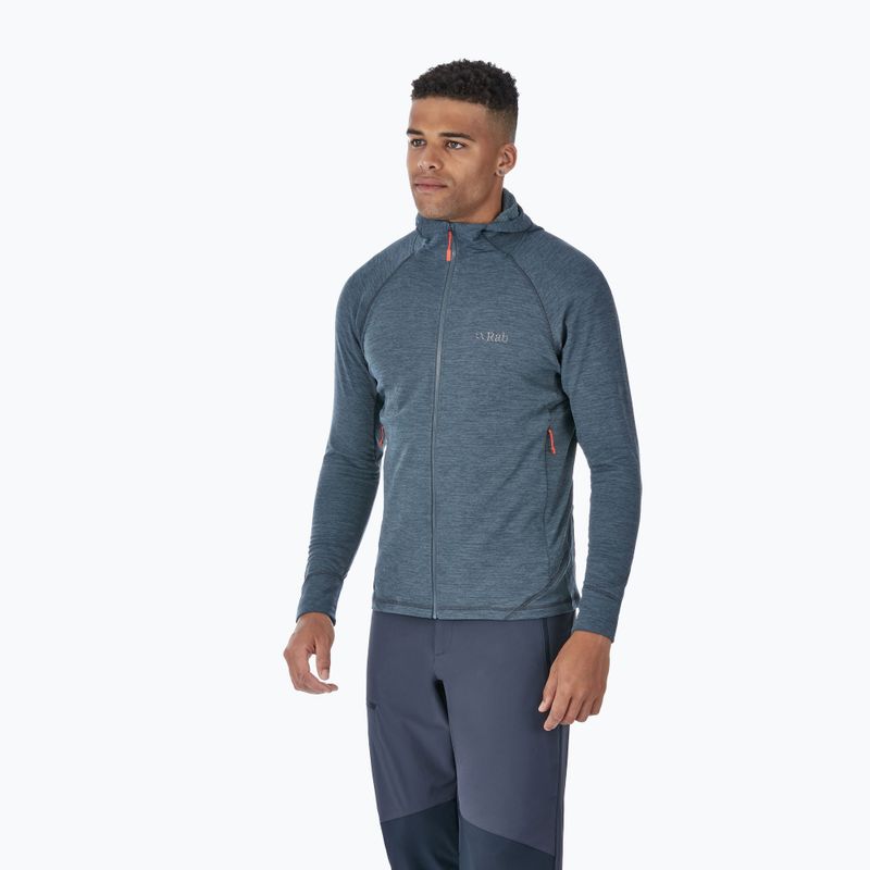 Férfi Rab Nexus szürke fleece kapucnis pulóver QFE-67-ST