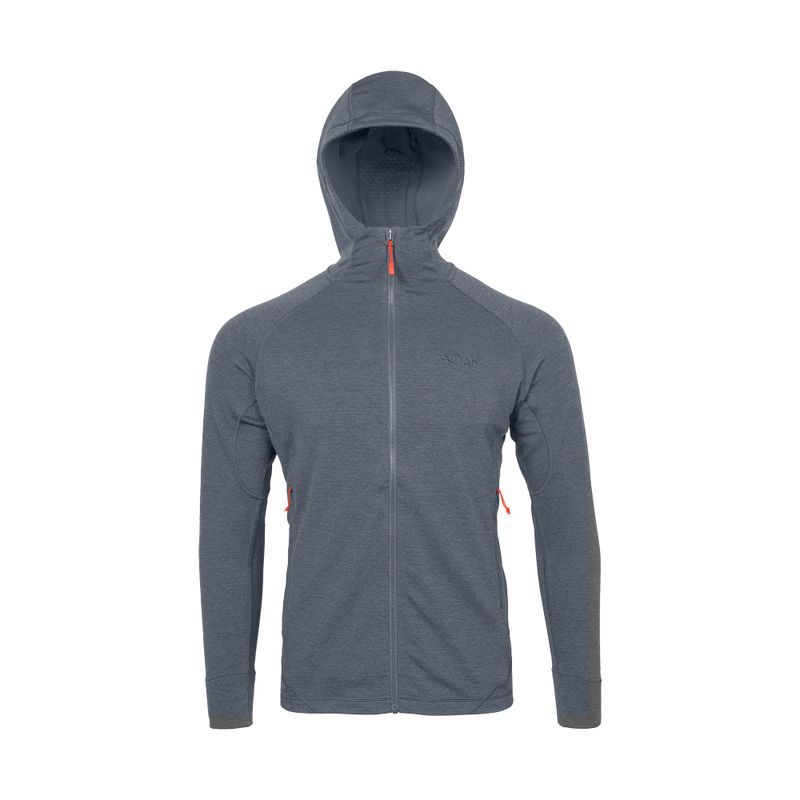 Férfi Rab Nexus szürke fleece kapucnis pulóver QFE-67-ST 2