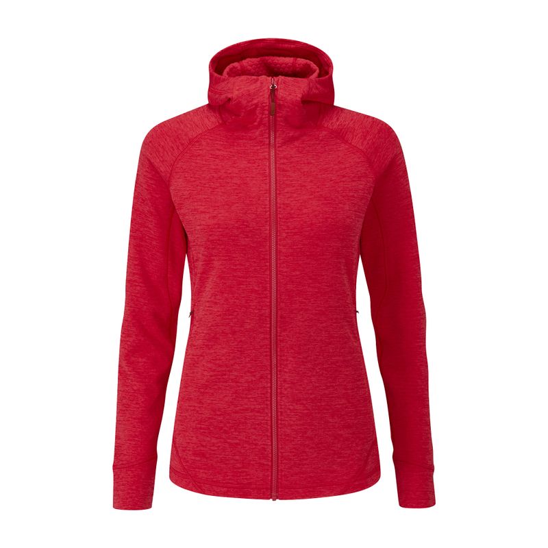 Rab Nexus női fleece kapucnis pulóver piros QFE-69-RU 2