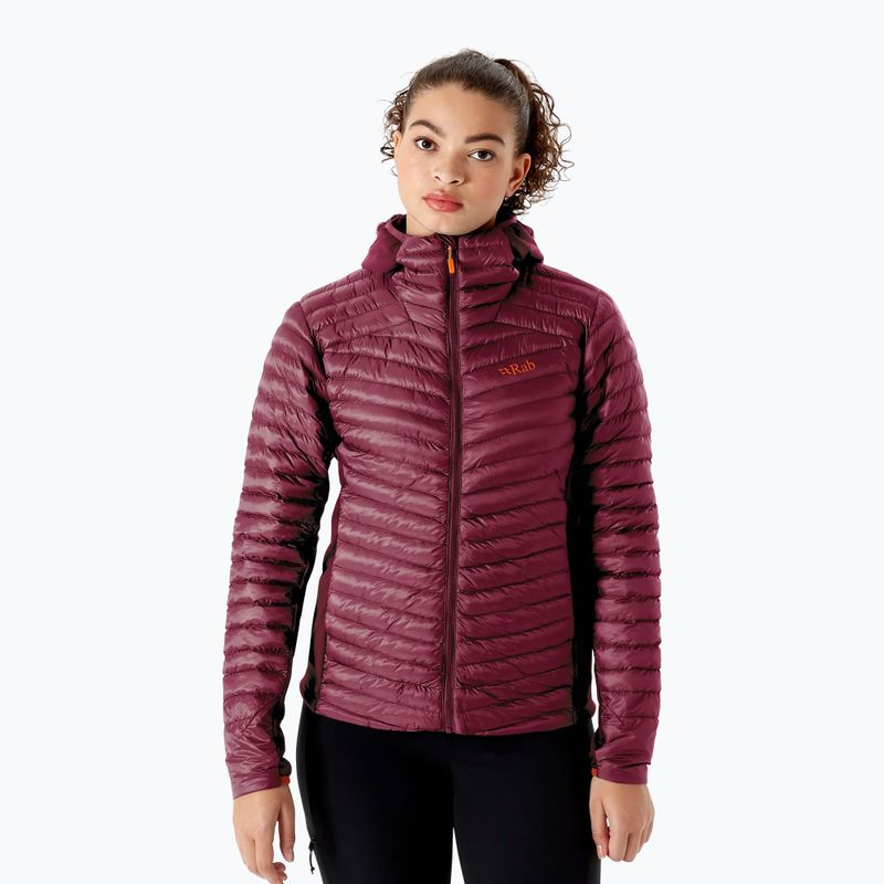 Női pehelypaplan Rab Cirrus Flex 2.0 Hoody bordó QIO-69