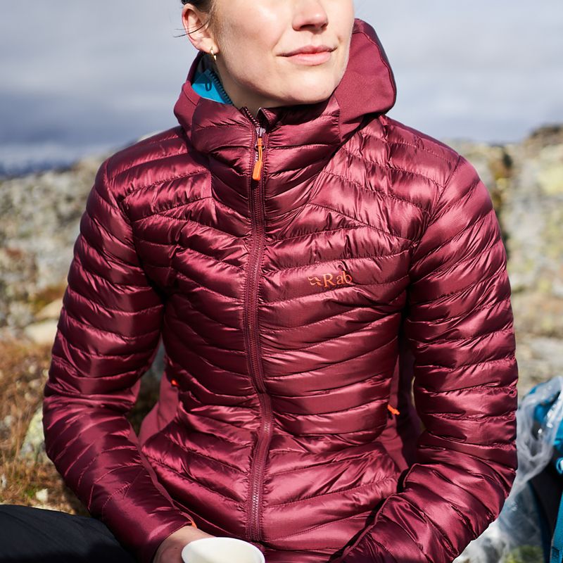 Női pehelypaplan Rab Cirrus Flex 2.0 Hoody bordó QIO-69 9